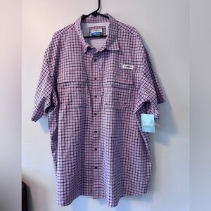 Magellan Outdoors Plaid Short-Sleeve Fishing Shirt - Blue & Red